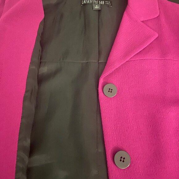 Gently Worn Magenta Lafayette 148 Waist Jacket - Size 4 - Picture 3 of 3